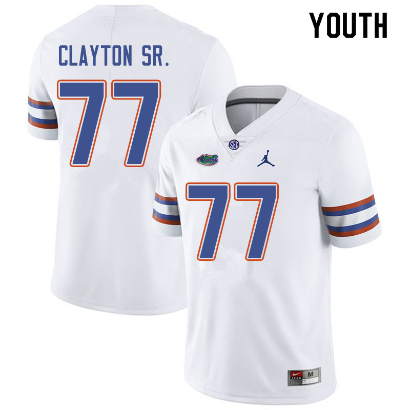 Jordan Brand Youth #77 Antonneous Clayton Sr. Florida Gators College Football Jerseys Sale-White - Click Image to Close